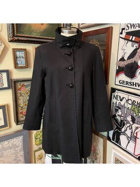 Pendleton by George Simonton Black Fully Lined Cotton A-Line Coat Size XL